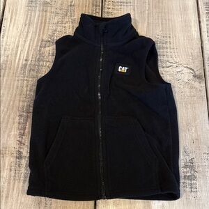 Caterpillar Black Fleece Zip-Front Vest